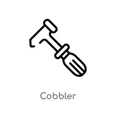 outline cobbler vector icon. isolated black simple line element illustration from edit tools concept. editable vector stroke cobbler icon on white background