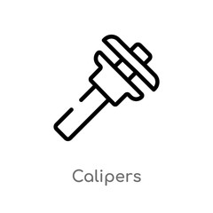 outline calipers vector icon. isolated black simple line element illustration from edit tools concept. editable vector stroke calipers icon on white background