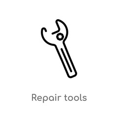 outline repair tools vector icon. isolated black simple line element illustration from edit tools concept. editable vector stroke repair tools icon on white background