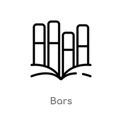 outline bars vector icon. isolated black simple line element illustration from education concept. editable vector stroke bars icon on white background