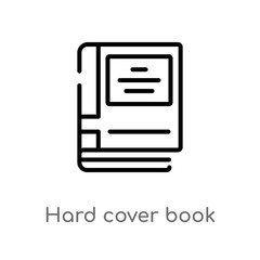 outline hard cover book vector icon. isolated black simple line element illustration from education concept. editable vector stroke hard cover book icon on white background