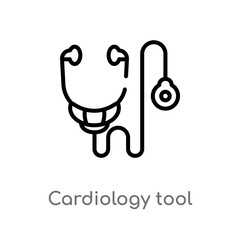 outline cardiology tool vector icon. isolated black simple line element illustration from education concept. editable vector stroke cardiology tool icon on white background