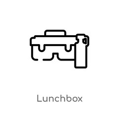 outline lunchbox vector icon. isolated black simple line element illustration from education concept. editable vector stroke lunchbox icon on white background