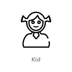 outline kid vector icon. isolated black simple line element illustration from education concept. editable vector stroke kid icon on white background