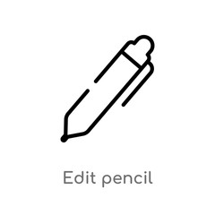 outline edit pencil vector icon. isolated black simple line element illustration from education concept. editable vector stroke edit pencil icon on white background
