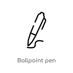 outline ballpoint pen vector icon. isolated black simple line element illustration from education concept. editable vector stroke ballpoint pen icon on white background
