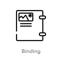 outline binding vector icon. isolated black simple line element illustration from education concept. editable vector stroke binding icon on white background