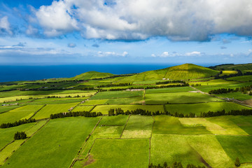 São Miguel - Ponta Delgada Azoren aus der Luft