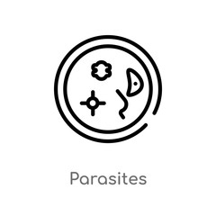 outline parasites vector icon. isolated black simple line element illustration from education concept. editable vector stroke parasites icon on white background