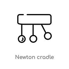outline newton cradle vector icon. isolated black simple line element illustration from education concept. editable vector stroke newton cradle icon on white background