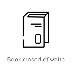 outline book closed of white cover vector icon. isolated black simple line element illustration from education concept. editable vector stroke book closed of white cover icon on white background