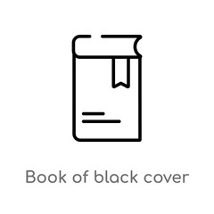 outline book of black cover vector icon. isolated black simple line element illustration from education concept. editable vector stroke book of black cover icon on white background