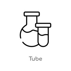 outline tube vector icon. isolated black simple line element illustration from education concept. editable vector stroke tube icon on white background