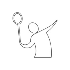 Obraz premium badminton icon. Element of Sport for mobile concept and web apps icon. Outline, thin line icon for website design and development, app development