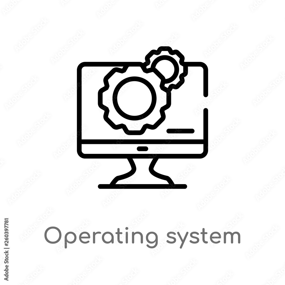 Poster outline operating system vector icon. isolated black simple line element illustration from electroni