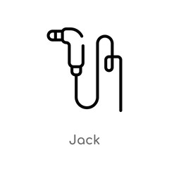 outline jack vector icon. isolated black simple line element illustration from electronic devices concept. editable vector stroke jack icon on white background