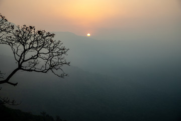 Fototapeta na wymiar Sunrise at Bisle ghat, KA India