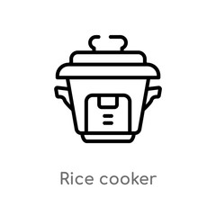 outline rice cooker vector icon. isolated black simple line element illustration from electronic devices concept. editable vector stroke rice cooker icon on white background