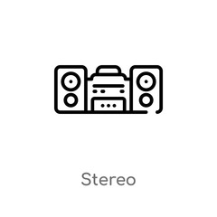outline stereo vector icon. isolated black simple line element illustration from electronic devices concept. editable vector stroke stereo icon on white background