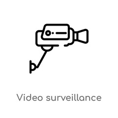 outline video surveillance vector icon. isolated black simple line element illustration from electronic devices concept. editable vector stroke video surveillance icon on white background