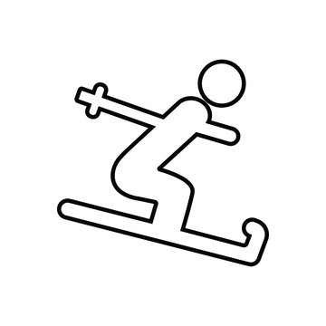 Skier icon. Element of Sport for mobile concept and web apps icon. Outline, thin line icon for website design and development, app development