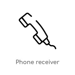 Obraz premium outline phone receiver vector icon. isolated black simple line element illustration from electronic stuff fill concept. editable vector stroke phone receiver icon on white background