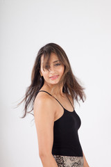 Fototapeta premium Pretty woman with her hair flying