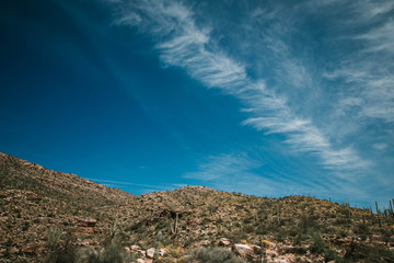 landscape with mountains and blue sky