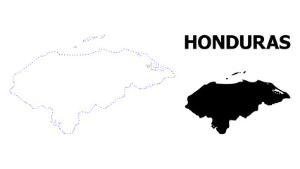Vector Contour Dotted Map of Honduras with Caption