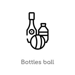 outline bottles ball vector icon. isolated black simple line element illustration from entertainment concept. editable vector stroke bottles ball icon on white background