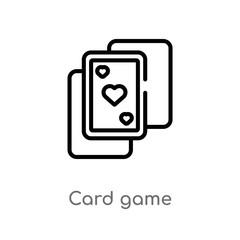 outline card game vector icon. isolated black simple line element illustration from entertainment concept. editable vector stroke card game icon on white background