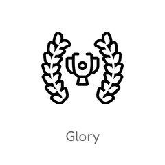 outline glory vector icon. isolated black simple line element illustration from entertainment concept. editable vector stroke glory icon on white background