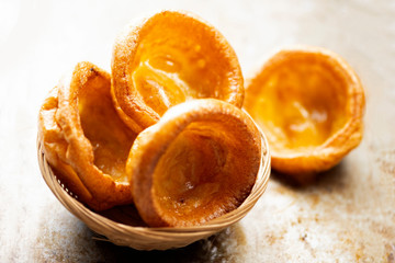 rustic golden english yorkshire pudding