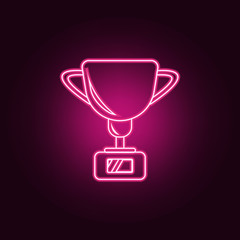 cup icon. Elements of Sucsess and awards in neon style icons. Simple icon for websites, web design, mobile app, info graphics