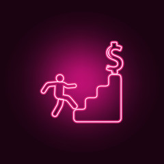 financial ascent icon. Elements of Sucsess and awards in neon style icons. Simple icon for websites, web design, mobile app, info graphics