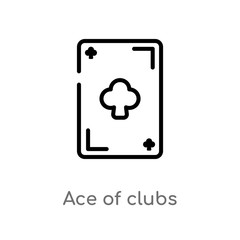 outline ace of clubs vector icon. isolated black simple line element illustration from entertainment concept. editable vector stroke ace of clubs icon on white background