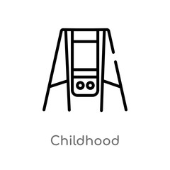 outline childhood vector icon. isolated black simple line element illustration from entertainment concept. editable vector stroke childhood icon on white background