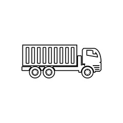 lorry with a trailer icon. Element of transport for mobile concept and web apps icon. Outline, thin line icon for website design and development, app development