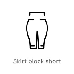 outline skirt black short vector icon. isolated black simple line element illustration from fashion concept. editable vector stroke skirt black short icon on white background