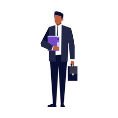 Obraz premium African American businessman with briefcase