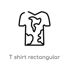 outline t shirt rectangular neck vector icon. isolated black simple line element illustration from fashion concept. editable vector stroke t shirt rectangular neck icon on white background