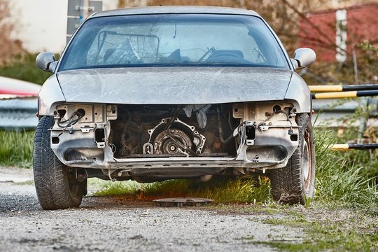 Car Wreck with missing parts