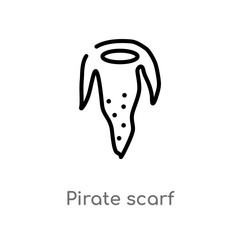 outline pirate scarf vector icon. isolated black simple line element illustration from fashion concept. editable vector stroke pirate scarf icon on white background