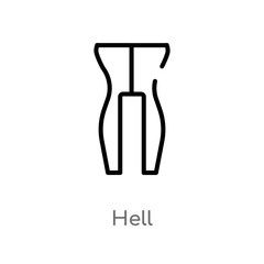 outline hell vector icon. isolated black simple line element illustration from fashion concept. editable vector stroke hell icon on white background