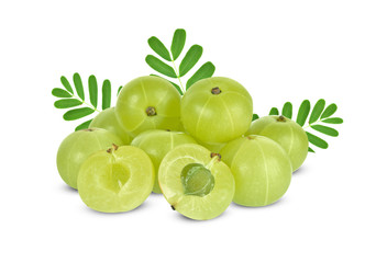 Indian gooseberry isolated on white background