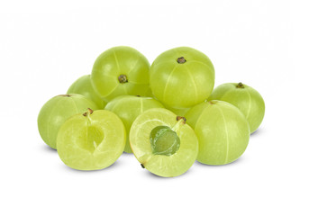 Indian gooseberry isolated on white background