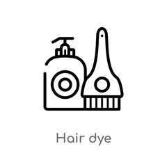 outline hair dye vector icon. isolated black simple line element illustration from fashion concept. editable vector stroke hair dye icon on white background