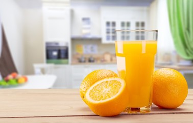 Orange juice and slices of orange on © BillionPhotos.com