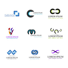 Logo Design Elements Set - Isolated On White Background - Vector Illustration. For  Icon, Symbol, Sign And Design Elements. Business Icons, Abstract Logo Collection  