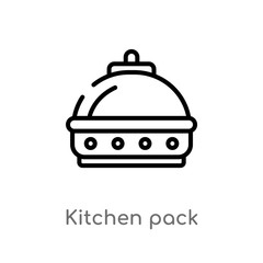 outline kitchen pack vector icon. isolated black simple line element illustration from food concept. editable vector stroke kitchen pack icon on white background